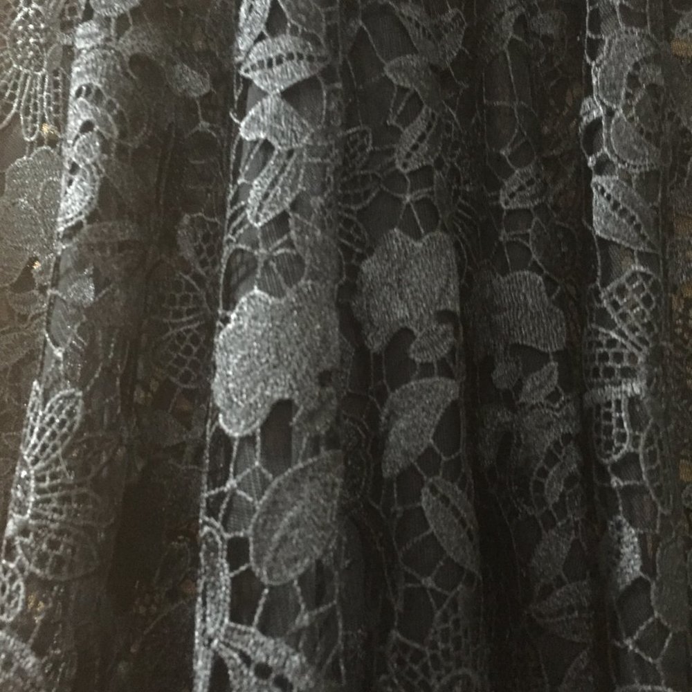 NICOLE MILLER LACE SHEER HEM GOWN Size 2 - Picture 12 of 16